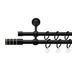 Барамелла Дворядний Литий Гладка труба Кільце металеве Чорний оксамит 