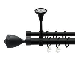 Афіна Дворядний Відкритий до стелі Гладка труба Кільце металеве Чорний оксамит 