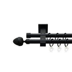 Одеон Дворядний Техно Гладка труба Кільце металеве Чорний оксамит 