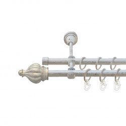 Таджа Дворядний Відкритий Гладка труба Кільце металеве Біле золото 