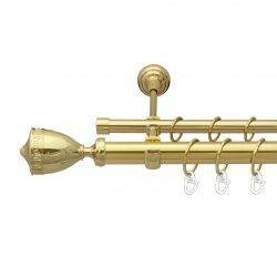 Афіна Дворядний Відкритий Гладка труба Кільце металеве Золото 