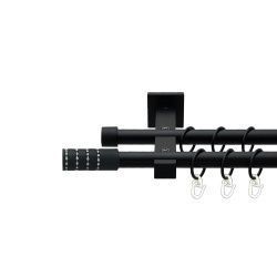 Барамелла Дворядний Техно Гладка труба Кільце металеве Чорний оксамит 