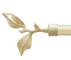 Закінчення для карнизу Orvit ЛИСТОК ТРОЯНДИ 25 мм БІЛЕ ЗОЛОТО (матове) 