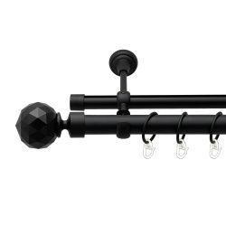 Люміера неро Дворядний Опозитний Гладка труба Кільце металеве Чорний оксамит 