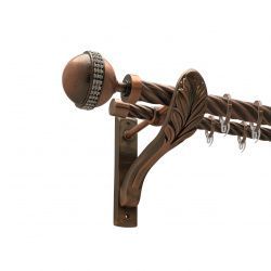 Авея Дворядний Ретро Скручена труба Кільце фасонне металеве  Мідь 