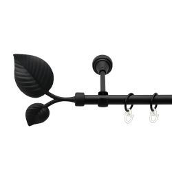 Листок великий Однорядний Відкритий Гладка труба Кільце металеве Чорний оксамит 