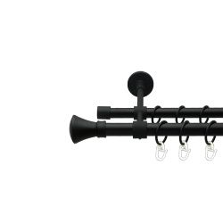 Люксор Дворядний Закритий Гладка труба Кільце металеве Чорний оксамит 