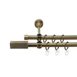 Квадро Дворядний Відкритий Гладка труба Кільце металеве Антик 