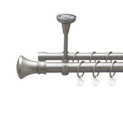 Люксор Дворядний Відкритий до стелі Гладка труба Кільце металеве Сатин 