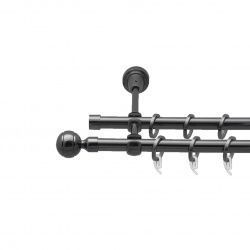 Паола Дворядний Відкритий Гладка труба Кільце фасонне металеве  Онікс 