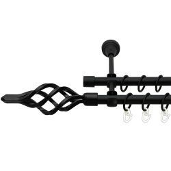 Ажур мала Дворядний Відкритий Гладка труба Кільце металеве Чорний оксамит 