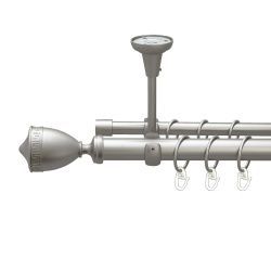 Афіна Дворядний Відкритий до стелі Гладка труба Кільце металеве Сатин 