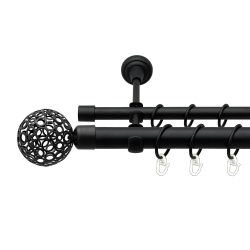 Савона Дворядний Відкритий Гладка труба Кільце металеве Чорний оксамит 