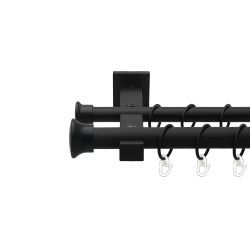 Дуо Дворядний Техно Гладка труба Кільце металеве Чорний оксамит 