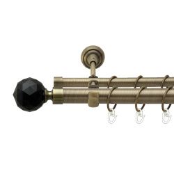 Люміера неро Дворядний Відкритий Гладка труба Кільце металеве Антик 