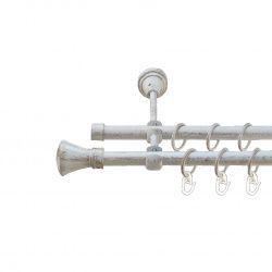 Люксор Дворядний Відкритий Гладка труба Кільце металеве Біле золото 