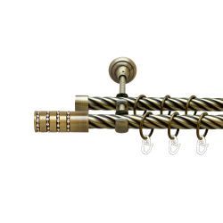 Барамелла Дворядний Відкритий Скручена труба Кільце металеве Антик 