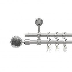 Люміера Дворядний Відкритий Гладка труба Кільце металеве Хром 