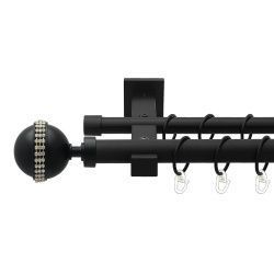 Авея Дворядний Техно Гладка труба Кільце металеве Чорний оксамит 