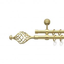 Арезо Дворядний Литий Гладка труба Кільце металеве Золото 