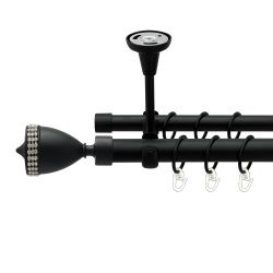 Етернія Дворядний Відкритий до стелі Гладка труба Кільце металеве Чорний оксамит 