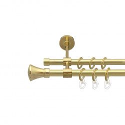 Люксор Дворядний Закритий Гладка труба Кільце металеве Золото 