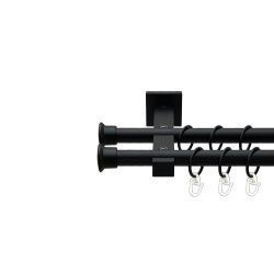 Дуо Дворядний Техно Гладка труба Кільце металеве Чорний оксамит 