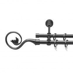 Ніка Дворядний Відкритий Гладка труба Кільце фасонне металеве  Онікс 