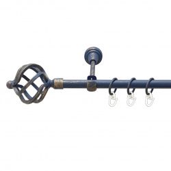 Ажур Однорядний Відкритий Гладка труба Кільце металеве Блакить золота 