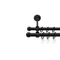 Куля болонь Дворядний Відкритий Гладка труба Кільце металеве Чорний оксамит 