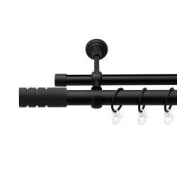 Модуло Дворядний Опозитний Гладка труба Кільце металеве Чорний оксамит 