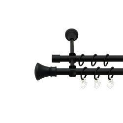 Люксор Дворядний Відкритий Гладка труба Кільце металеве Чорний оксамит 