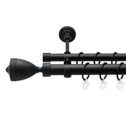 Афіна Дворядний Відкритий Гладка труба Кільце металеве Чорний оксамит 