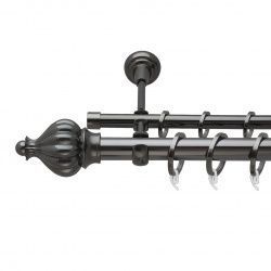 Таджа Дворядний Відкритий Гладка труба Кільце фасонне металеве  Онікс 