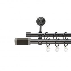 Квадро v2 Дворядний Відкритий Гладка труба Кільце металеве Онікс 