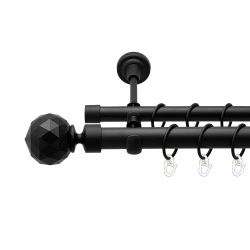  Дворядний Відкритий Гладка труба Кільце металеве Чорний оксамит 