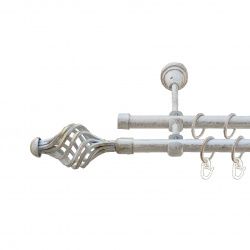 Арезо Дворядний Відкритий Гладка труба Кільце металеве Біле золото 