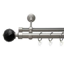 Люміера неро Дворядний Опозитний Гладка труба Кільце металеве Сатин 