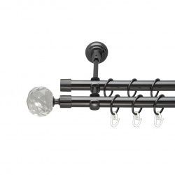 Люміера Дворядний Відкритий Гладка труба Кільце металеве Онікс 