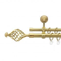 Арезо Дворядний Відкритий Гладка труба Кільце металеве Золото 