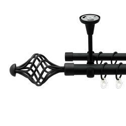 Арезо Дворядний Відкритий до стелі Гладка труба Кільце металеве Чорний оксамит 