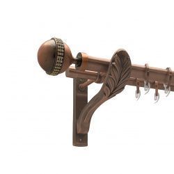 Авея Дворядний Ретро Гладка труба Кільце фасонне металеве  Мідь 