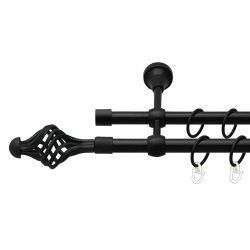 Арезо Дворядний Литий Гладка труба Кільце металеве Чорний оксамит 