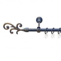 Фала Однорядний Відкритий Гладка труба Кільце металеве Блакить золота 