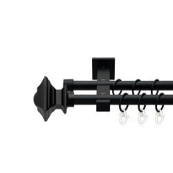 Борджеза Дворядний Техно Гладка труба Кільце металеве Чорний оксамит 