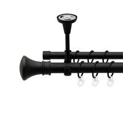 Люксор Дворядний Відкритий до стелі Гладка труба Кільце металеве Чорний оксамит 