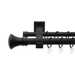 Люксор Дворядний Техно Гладка труба Кільце металеве Чорний оксамит 