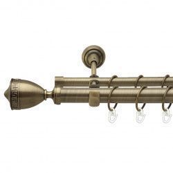 Афіна Дворядний Відкритий Гладка труба Кільце металеве Антик 