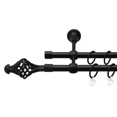 Арезо Дворядний Литий Гладка труба Кільце металеве Чорний оксамит 