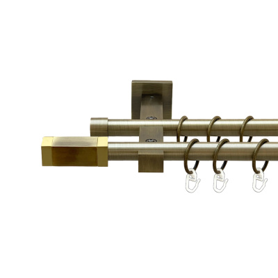 Квадро Дворядний Техно Гладка труба Кільце металеве Антик 